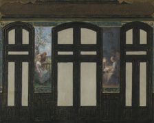 Esquisse pour la mairie du 15e arrondissement : Les fiançailles - La veillée, 1884. Creators: Jacques Ferdinand Humbert, Pierre Lagarde