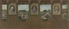 Esquisse pour la mairie du 20ème arrondissement : L'amour, la fidélité, la tendresse..., 1884. Creator: Edouard Michel Lancon