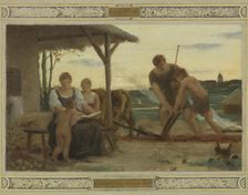 Esquisse pour la mairie du 2ème arrondissement : Education. Mariage. Patrie, 1880. Creator: Edouard Michel Lancon