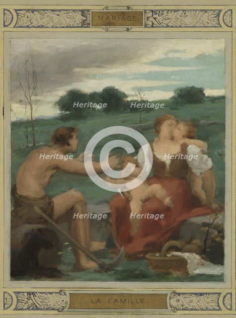 Esquisse pour la mairie du 2ème arrondissement : Education. Mariage. Patrie, 1880. Creator: Edouard Michel Lancon.