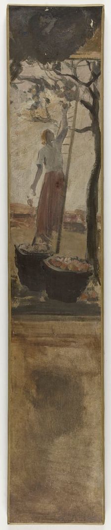 Esquisse pour la mairie du 4ème : La cueillette des pommes, 1884. Creator: Paul Albert Besnard