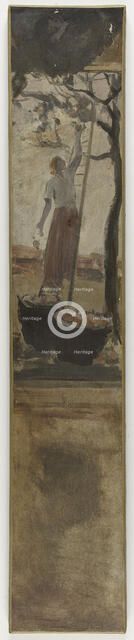 Esquisse pour la mairie du 4ème : La cueillette des pommes, 1884. Creator: Paul Albert Besnard.