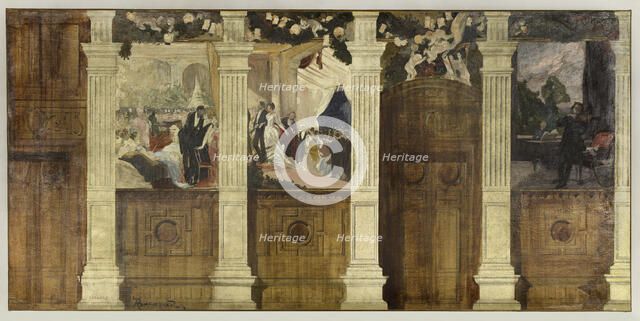 Esquisse pour la mairie du 4ème : Le Bal à la ville ou La Fête mondaine, 1884. Creator: Paul Albert Besnard.