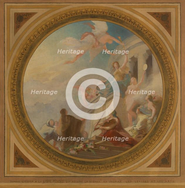 Esquisse pour la mairie du 6ème arrondissement de Paris. Liberté. Egalité. Fraternité, 1887. Creator: Leon Pierre Urbain Bourgeois.