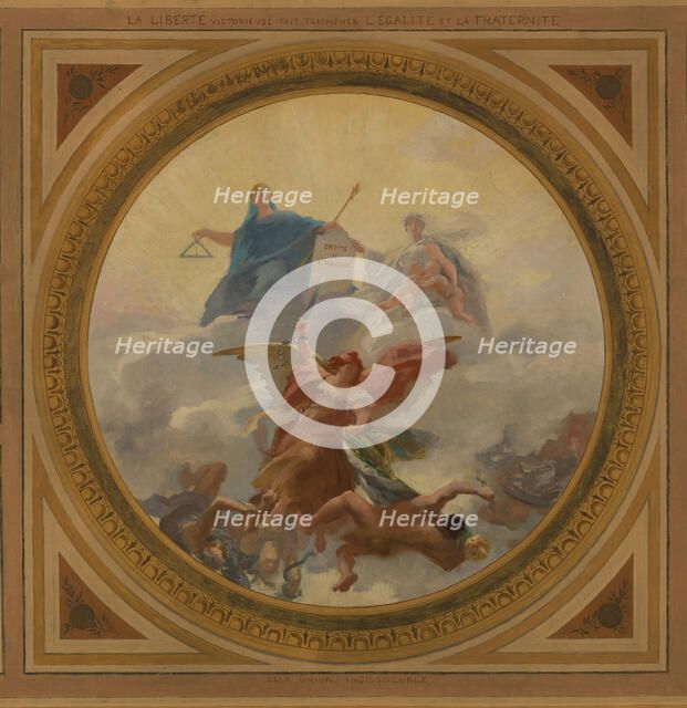 Esquisse pour la mairie du 6ème arrondissement de Paris. Liberté. Egalité. Fraternité, 1887. Creator: Leon Pierre Urbain Bourgeois.