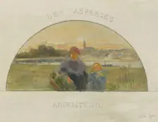 Esquisse pour la salle à manger de l'Hôtel de Ville de Paris : Montreuil : les pêches..., c1891-1892 Creator: Paul Louis Delance