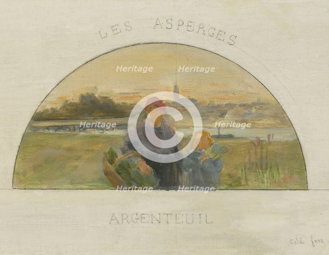 Esquisse pour la salle à manger de l'Hôtel de Ville de Paris : Montreuil : les pêches..., c1891-1892 Creator: Paul Louis Delance.