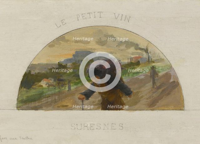 Esquisse pour la salle à manger de l'Hôtel de Ville de Paris : Montreuil : les pêches..., c1891-1892 Creator: Paul Louis Delance.