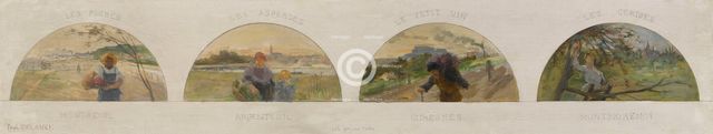 Esquisse pour la salle à manger de l'Hôtel de Ville de Paris : Montreuil : les pêches..., c1891-1892 Creator: Paul Louis Delance.