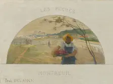 Esquisse pour la salle à manger de l'Hôtel de Ville de Paris : Montreuil : les pêches..., c1891-1892 Creator: Paul Louis Delance
