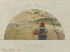 Esquisse pour la salle à manger de l'Hôtel de Ville de Paris : Montreuil : les pêches..., c1891-1892 Creator: Paul Louis Delance