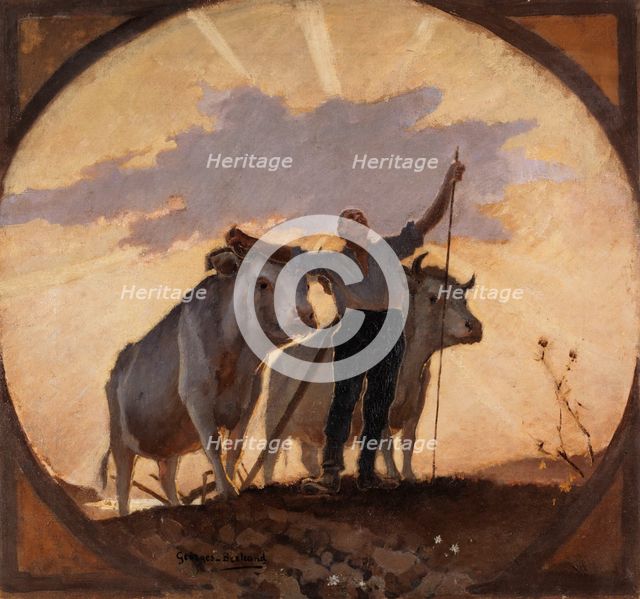Esquisse pour la salle à manger de l'Hôtel de Ville de Paris : Hymne de la Terre au Soleil, c.1893. Creator: Georges Bertrand.