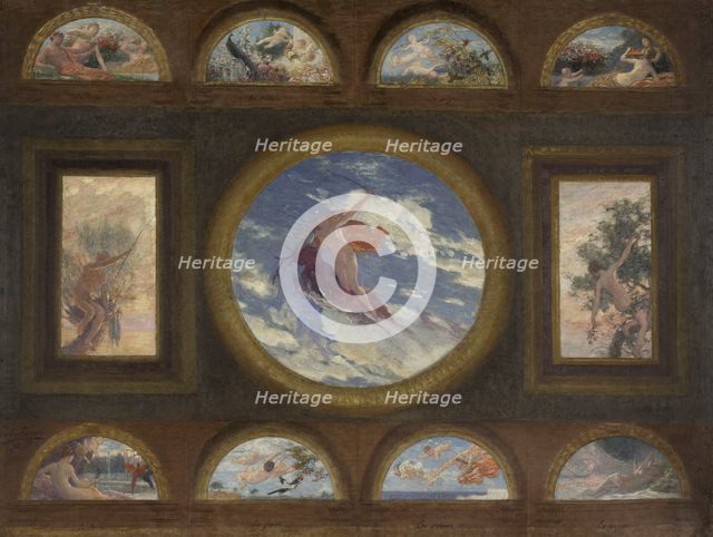 Esquisse pour la salle à manger de l'Hôtel de Ville de Paris : La Terre bienfaitrice et..., 1892. Creator: Jules-Jean Ferry.