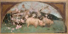 Esquisse pour la salle à manger de l'Hôtel de Ville de Paris : La viande de porc, 1893. Creator: Georges Bertrand