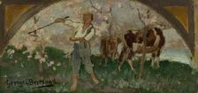 Esquisse pour la salle à manger de l'Hôtel de Ville : La viande bovine, c.1893. Creator: Georges Bertrand