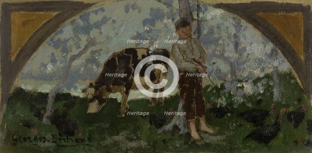 Esquisse pour la salle à manger de l'Hôtel de Ville : La viande de veau, La volaille, 1893. Creator: Georges Bertrand.