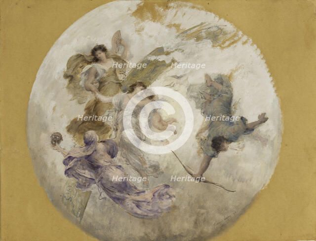 Esquisse pour la salle à manger de l'Hôtel de Ville : allégorie (plafond), 1893. Creator: Francois Lafon.