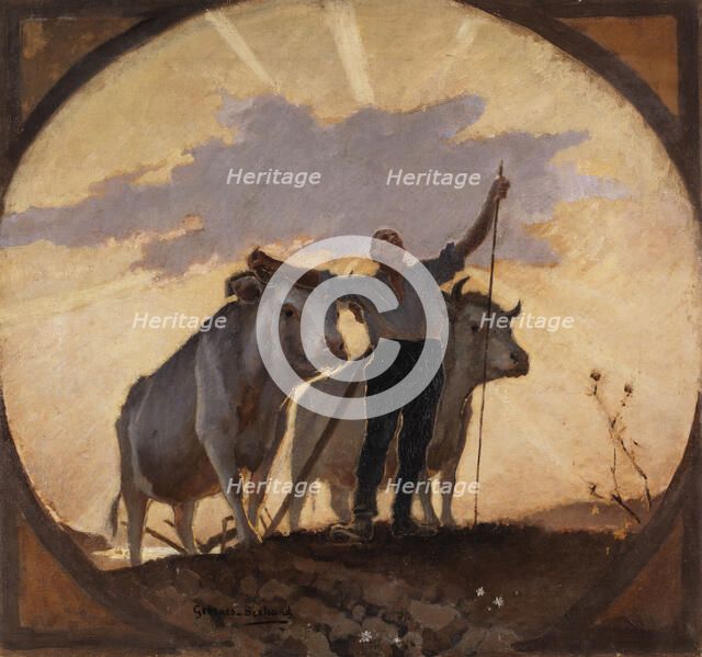 Esquisse pour la salle à manger de l'Hôtel de Ville de Paris : Hymne de la Terre au Soleil, c.1893. Creator: Georges Bertrand.