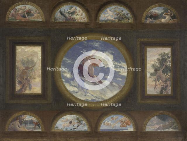 Esquisse pour la salle à manger de l'Hôtel de Ville de Paris : La Terre bienfaitrice et..., 1892. Creator: Jules-Jean Ferry.