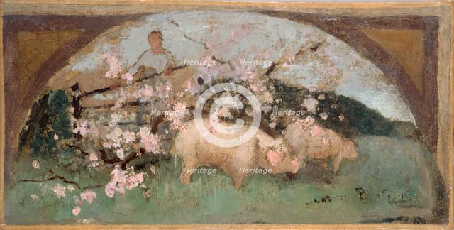 Esquisse pour la salle à manger de l'Hôtel de Ville de Paris : La viande de porc, 1893. Creator: Georges Bertrand.