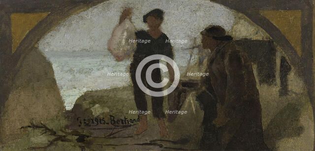 Esquisse pour la salle à manger de l'Hôtel de Ville de Paris : Le poisson, c.1893. Creator: Georges Bertrand.