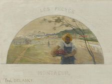 Esquisse pour la salle à manger de l'Hôtel de Ville de Paris : Montreuil : les pêches..., c1891-1892 Creator: Paul Louis Delance