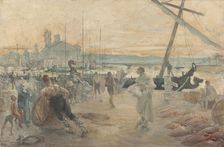 Esquisse pour la salle d'audience du tribunal de commerce de Paris : Les Nautes parisiens..., c.1890 Creator: Paul Louis Delance