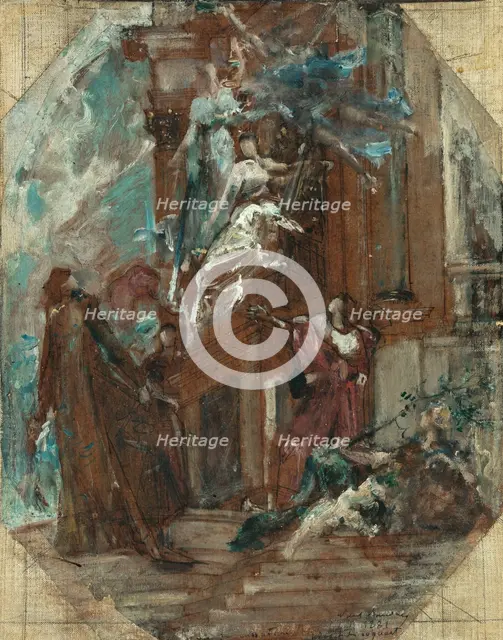Esquisse pour la salle des Audiences de la Cour de Cassation de Paris : Glorification de..., c.1881. Creator: Paul-Jacques-Aime Baudry.