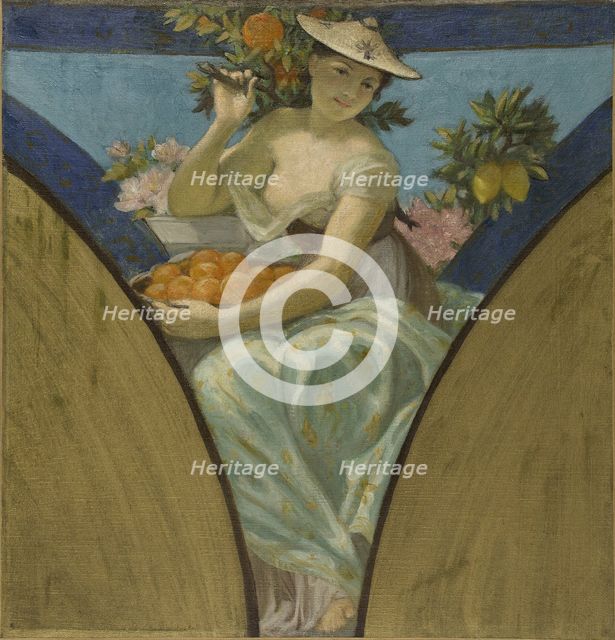 Esquisse pour la salle des fêtes de l'Hôtel de Ville de Paris (voussure du mur sud)..., c.1888-1893. Creator: Paul Milliet.