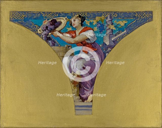 Esquisse pour la salle des Fêtes de l'Hôtel de Ville de Paris : La Bourgogne, 1891. Creator: François Emile Ehrmann.