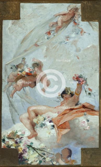 Esquisse pour la salle des Fêtes de l'Hôtel de Ville de Paris : les Fleurs, 1889. Creator: Gabriel Ferrier.