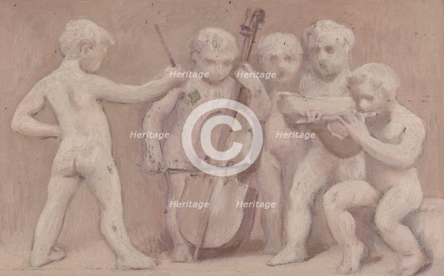 Esquisse pour la salle des fêtes de l'Hôtel de Ville : Musique, between 1889 and 1895. Creator: Albert Aublet.