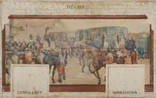 Esquisse pour la salle des fêtes de la mairie de Nogent-sur-Marne : Devoir : Ligne..., 1889. Creator: Edmond Debon
