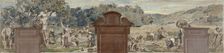 Esquisse pour la salle des fêtes de la mairie de Pantin : La cueillette. La moisson, 1886. Creator: Francois Lafon