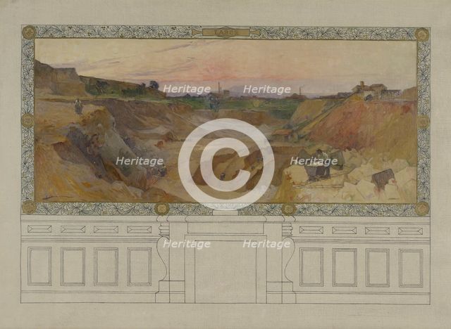 Esquisse pour la salle des fêtes de la mairie de Vanves : Labor, between 1902 and 1903. Creator: Henri Gaston Darien.