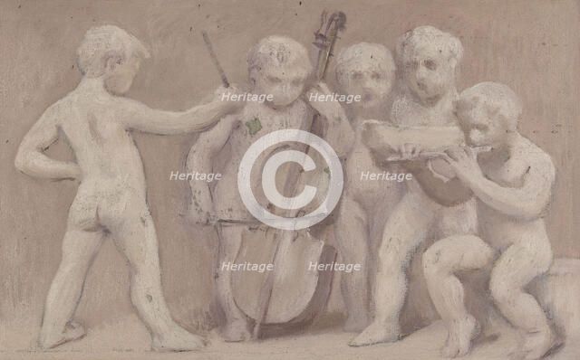 Esquisse pour la salle des fêtes de l'Hôtel de Ville : Musique, between 1889 and 1895. Creator: Albert Aublet.