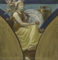 Esquisse pour la salle des fêtes de l'Hôtel de Ville de Paris : Normandie (Voussure), c.1888 - 1893. Creator: Paul Milliet