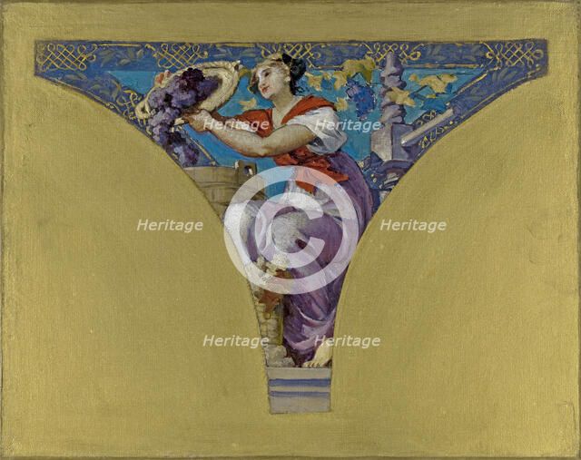 Esquisse pour la salle des Fêtes de l'Hôtel de Ville de Paris : La Bourgogne, 1891. Creator: François Emile Ehrmann.