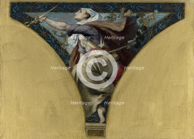 Esquisse pour la salle des Fêtes de l'Hôtel de Ville de Paris : La Lorraine, 1891. Creator: François Emile Ehrmann.