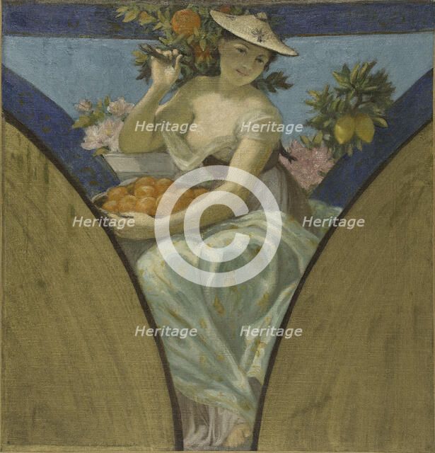 Esquisse pour la salle des fêtes de l'Hôtel de Ville de Paris (voussure du mur sud)..., c.1888-1893. Creator: Paul Milliet.