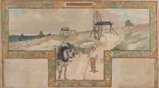 Esquisse pour la salle des mariages de la mairie d'Arcueil-Cachan : Travail en carrière, 1888. Creator: Auguste-François-Marie Gorguet