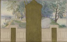 Esquisse pour la salle des mariages de la mairie d'Asnières : Paysages. La Seine..., c.1900. Creator: Henri Marius-Camille Bouvet
