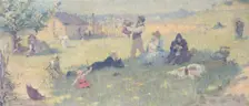 Esquisse pour la salle des mariages de la mairie du 14ème : La famille, 1889. Creator: Maurice Chabas