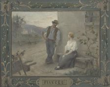 Esquisse pour la salle des mariages de la mairie du 14ème : Les Fiancés, 1889. Creator: Adrien-Henri Tanoux