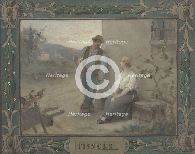 Esquisse pour la salle des mariages de la mairie du 14ème : Les Fiancés, 1889. Creator: Adrien-Henri Tanoux.