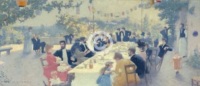 Esquisse pour la salle des mariages de la mairie du 14ème : Repas nuptial, 1889. Creator: Maurice Chabas.