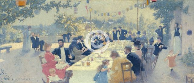 Esquisse pour la salle des mariages de la mairie du 14ème : Repas nuptial, 1889. Creator: Maurice Chabas.