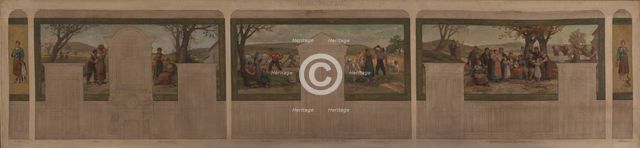 Esquisse pour la salle des mariages de la mairie du 15e arrondissement : La fidélité..., 1884. Creator: Armand Felix Marie Jobbe-Duval.