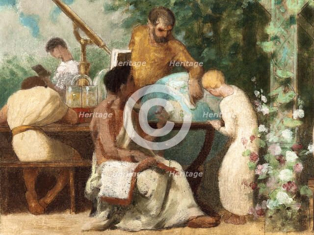 Esquisse pour la salle des mariages de la mairie du 13ème arrondissement : Vertus civiques., 1878. Creator: Gustave Boulanger.