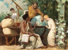 Esquisse pour la salle des mariages de la mairie du 13ème arrondissement : Vertus civiques., 1878. Creator: Gustave Boulanger